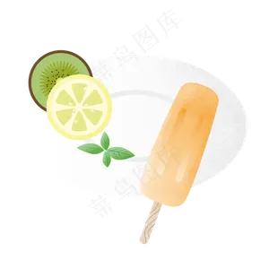 夏日水果切片与冰棒