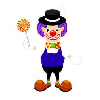 卡通免扣小丑人物