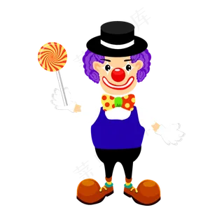 卡通免扣小丑人物