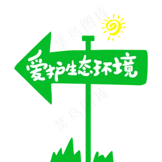 爱护生态环境创意手写卡通字