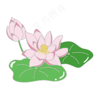 可商用清新可爱简约植物荷花