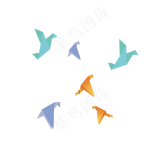 千纸鹤折纸漂浮,免抠元素