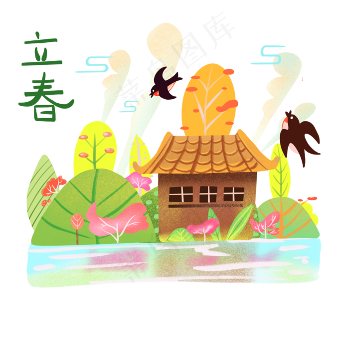 春日二十四节气燕子温暖PNG装饰,免抠元素(3000X3000(DPI:300))psd模版下载