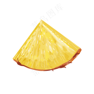 手绘切开的菠萝矢量免抠图