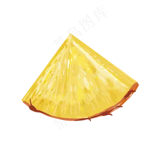 手绘切开的菠萝矢量免抠图