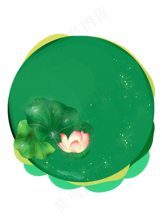 夏季植物荷花荷叶元素边框纹理