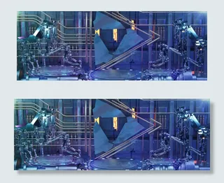 C4D金属数码电子展台