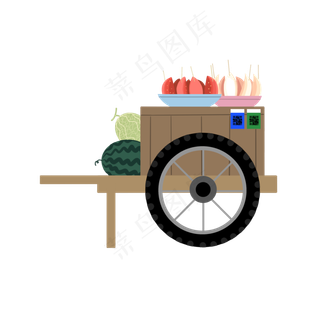 夏季夜市路边小摊消暑水果