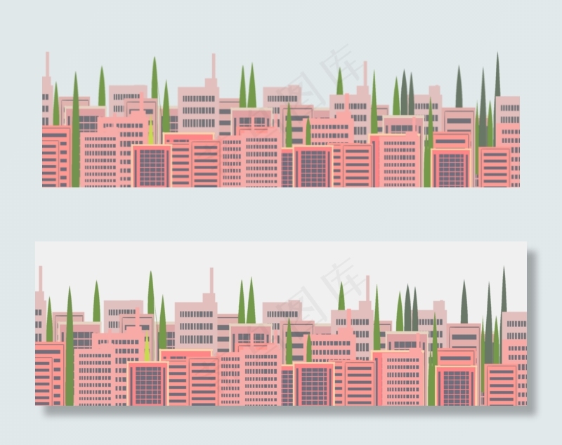 建筑城市区高楼大厦(2000X668(DPI:300))psd模版下载