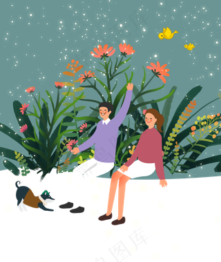 清明节男女踏青出游