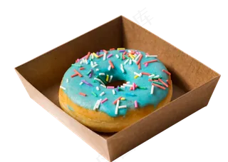 纸盒里的面包甜点,免抠元素