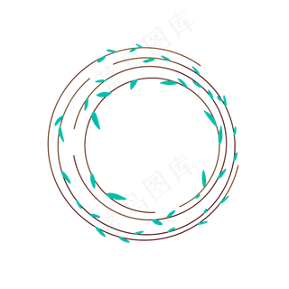 卡通绿色柳树柳枝边框,免抠元素