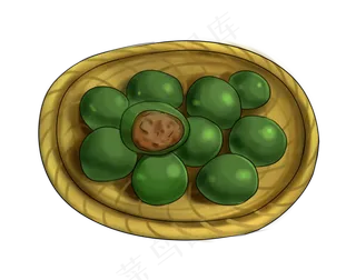 清明节竹篓青团