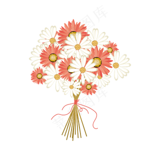 矢量手绘卡通花束,免抠元素