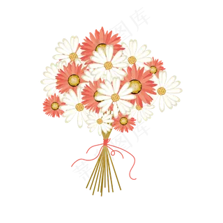 矢量手绘卡通花束,免抠元素