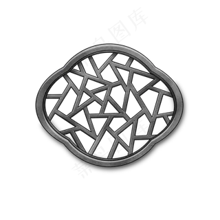 中国风江南园林建筑古风窗户,免抠元素