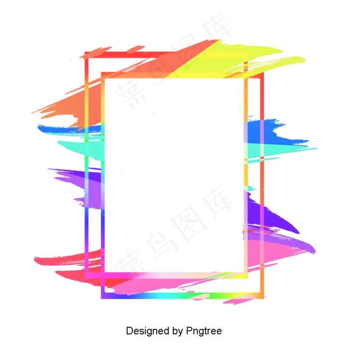 彩色油画水彩边框设计(1200X1200(DPI:300))psd模版下载