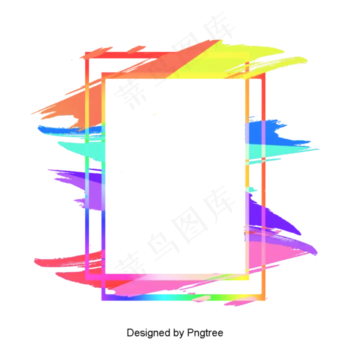 彩色油画水彩边框设计(1200X1200(DPI:300))psd模版下载
