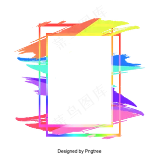 彩色油画水彩边框设计