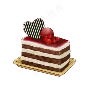 七夕节情人节巧克力手绘蛋糕,免抠元素