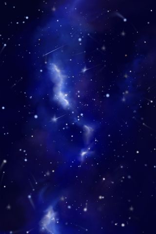 深蓝色唯美卡通梦幻星空夜空风光风景配图