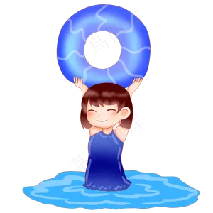 泳池游泳女孩