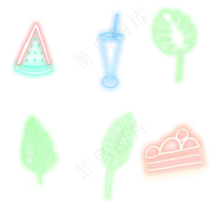 夏日荧光灯小元素