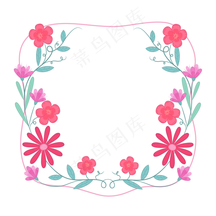 清新手绘花朵花卉边框