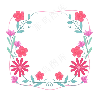 清新手绘花朵花卉边框