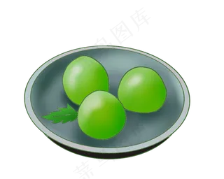 一盘清明青团食物