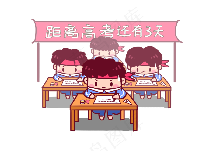 2018高考必胜考生加油Q版漫画