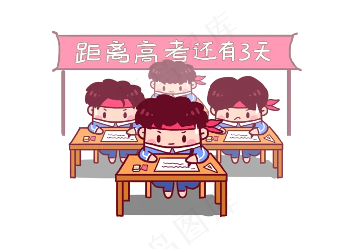 2018高考必胜考生加油Q版漫画