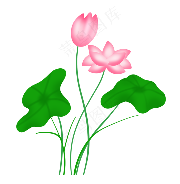 粉色荷花荷叶莲花(2000X2046(DPI:300))psd模版下载