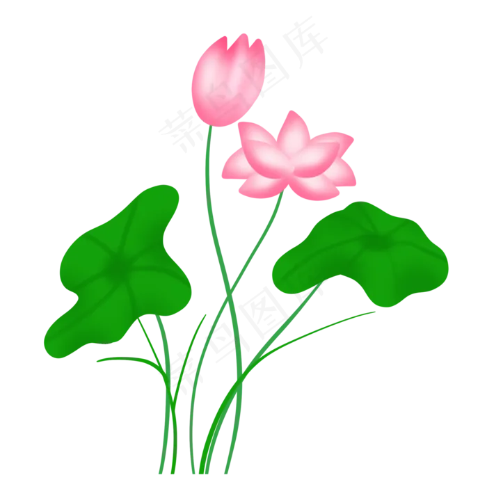 粉色荷花荷叶莲花(2000X2046(DPI:300))psd模版下载