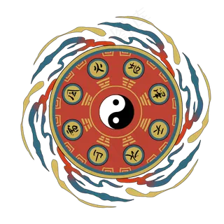 国潮年画五行八卦图