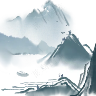 古风山水画国画水墨山水画