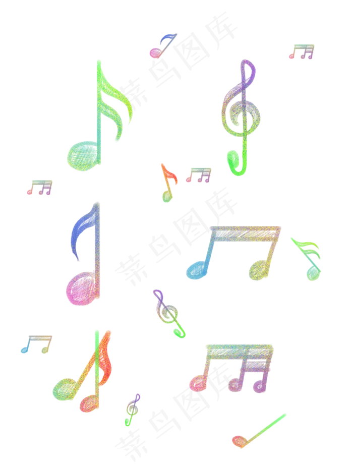 音乐节五彩音符元素,免抠元素(1024*1369px 72 dpi )psd模版下载