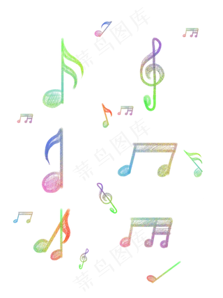 音乐节五彩音符元素,免抠元素