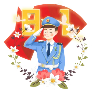 八一建军节敬礼空军png素材