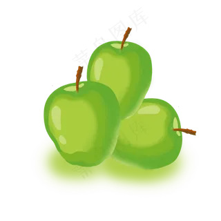 三个苹果花牛苹果手绘