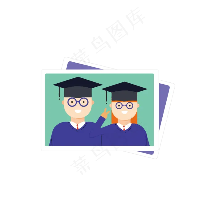 毕业季学士帽照片ai矢量模版下载