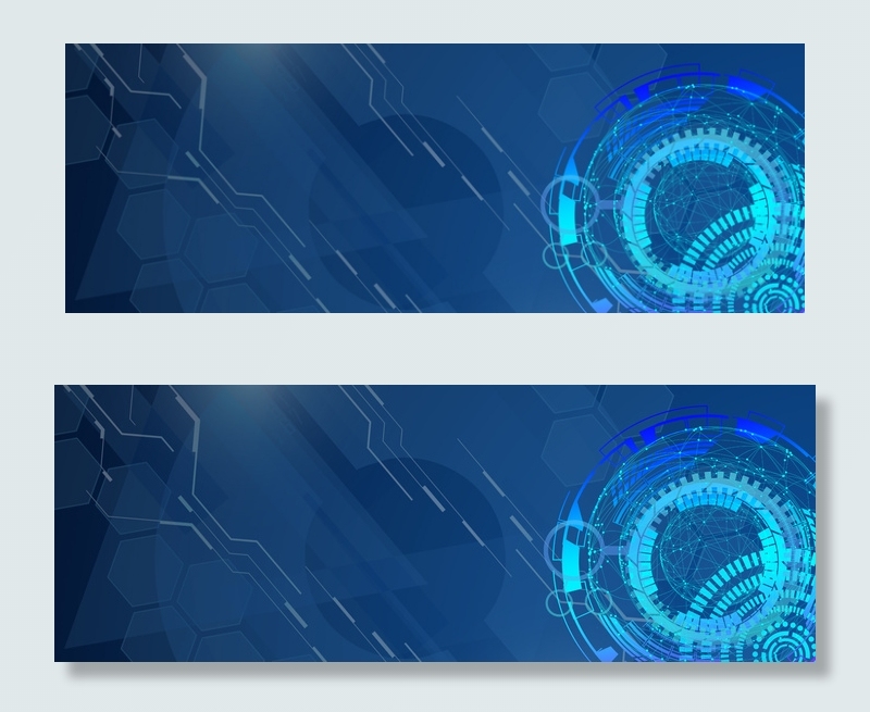 蓝色科技感镜头齿轮背景素材