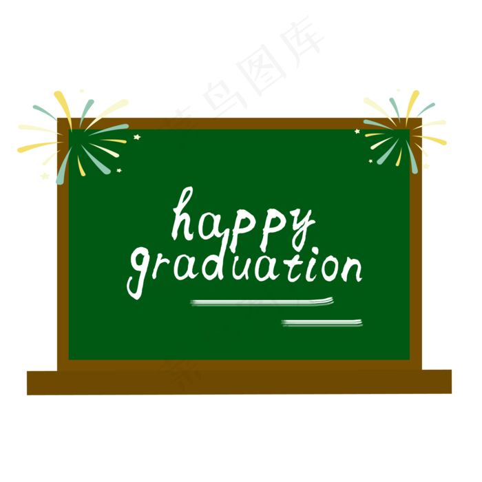 卡通手绘毕业季校园黑板素材