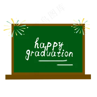 卡通手绘毕业季校园黑板素材