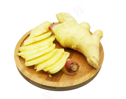 圆形盘装生姜,免抠元素 圆形盘装生姜,免抠元素