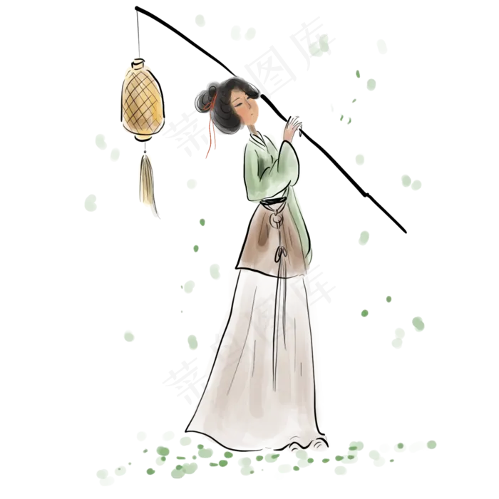 水墨古风人物,免抠元素(2000*2000px 300 dpi )psd模版下载
