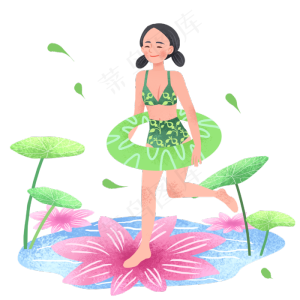 大暑游泳圈女孩