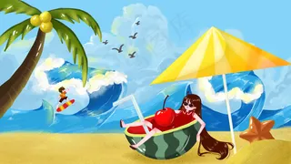 夏天夏日沙滩大海海边娱乐