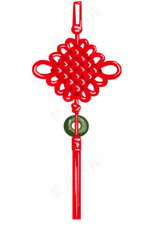 圆形的玉装饰中国结,免抠元素