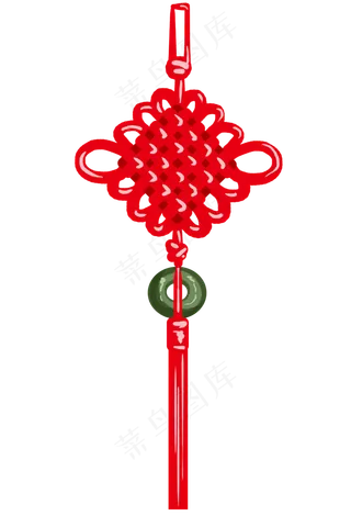 圆形的玉装饰中国结,免抠元素